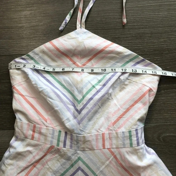 New York And Company Pastel Rainbow Stripe Halter Dress Size Small - Picture 7 of 14